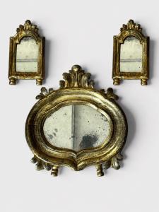 Gilt stucco triptych mirror - Late 18th century